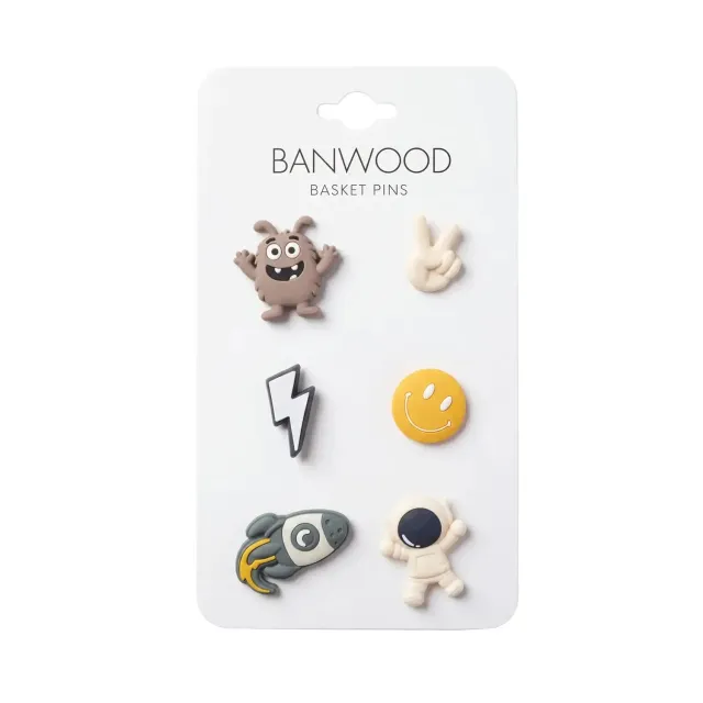 Banwood Basket Pins καρφίτσες Space σετ συλλεκτικές