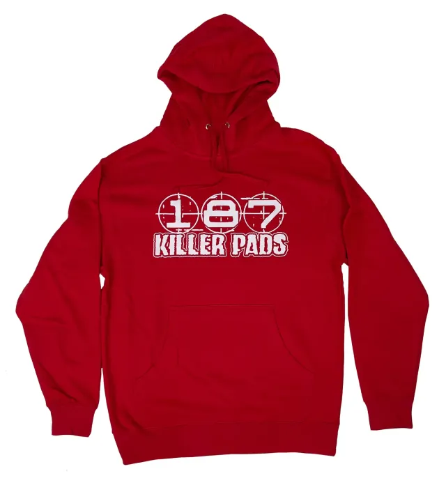 187 Killer Pads Block Logo φούτερ με κουκούλα κόκκινο βαμβακερό