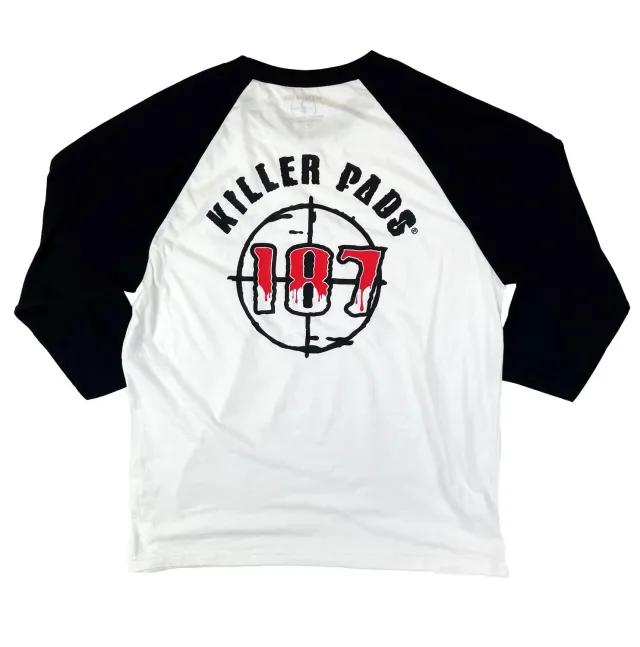 187 Killer Pads Raglan Scope T-shirt White/Black άνετο