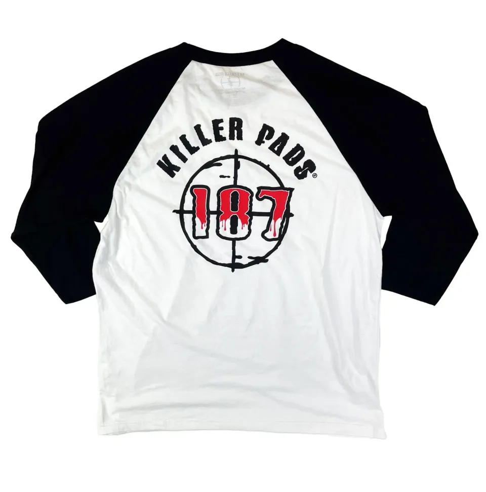 187 Killer Pads Raglan Scope T-shirt White/Black άνετο