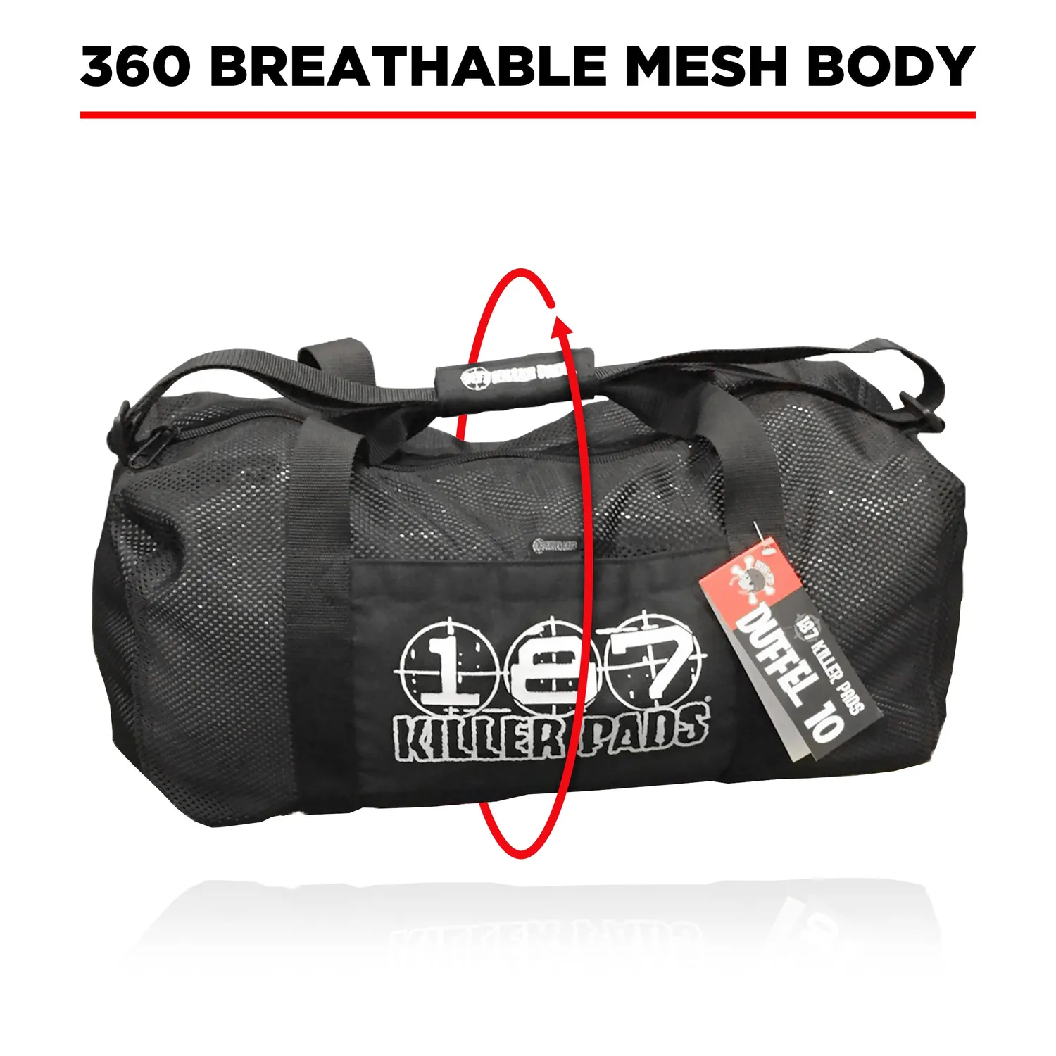 187 Killer Pads Mesh Duffel Bag σάκος Black αεριζόμενος