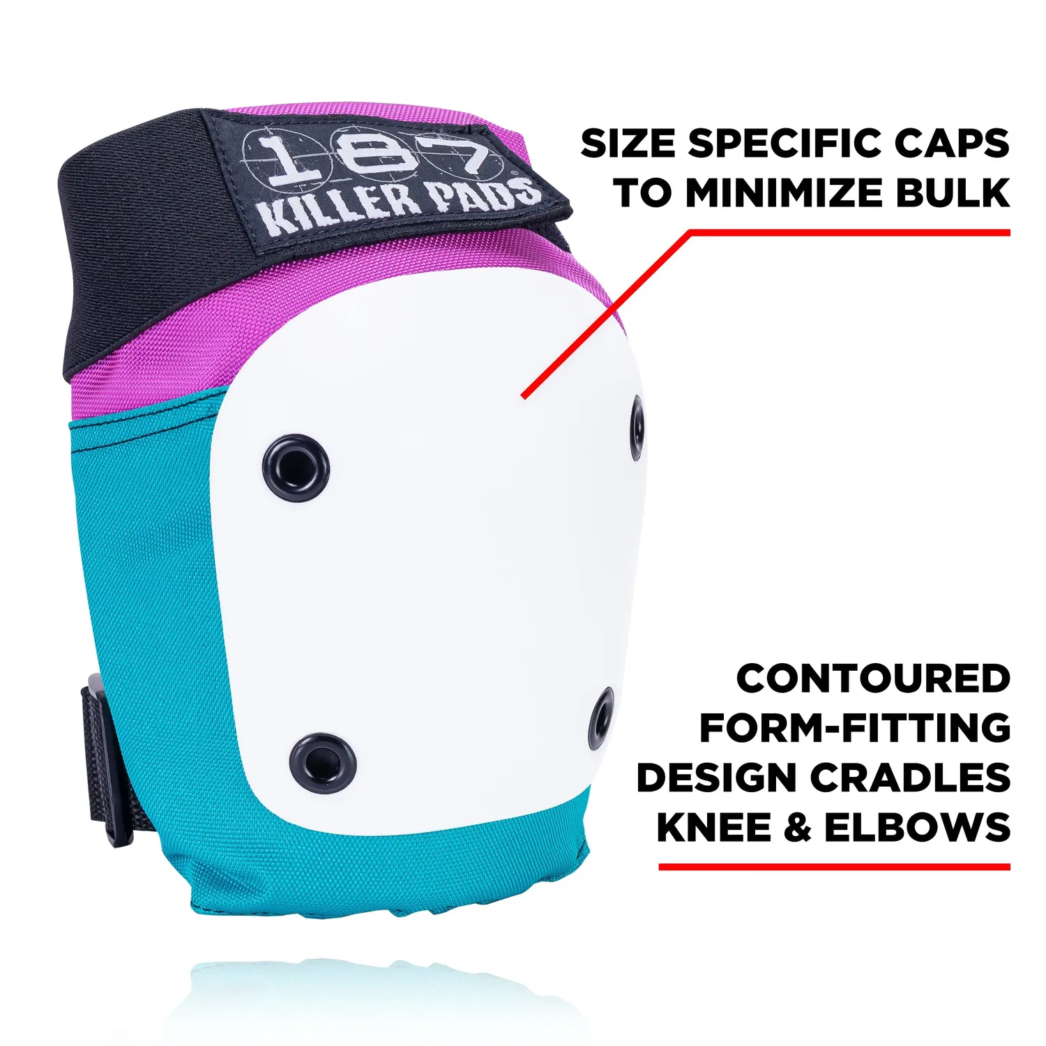 187 Killer Pads Six Pack σετ προστατευτικών Pink/Teal για skate