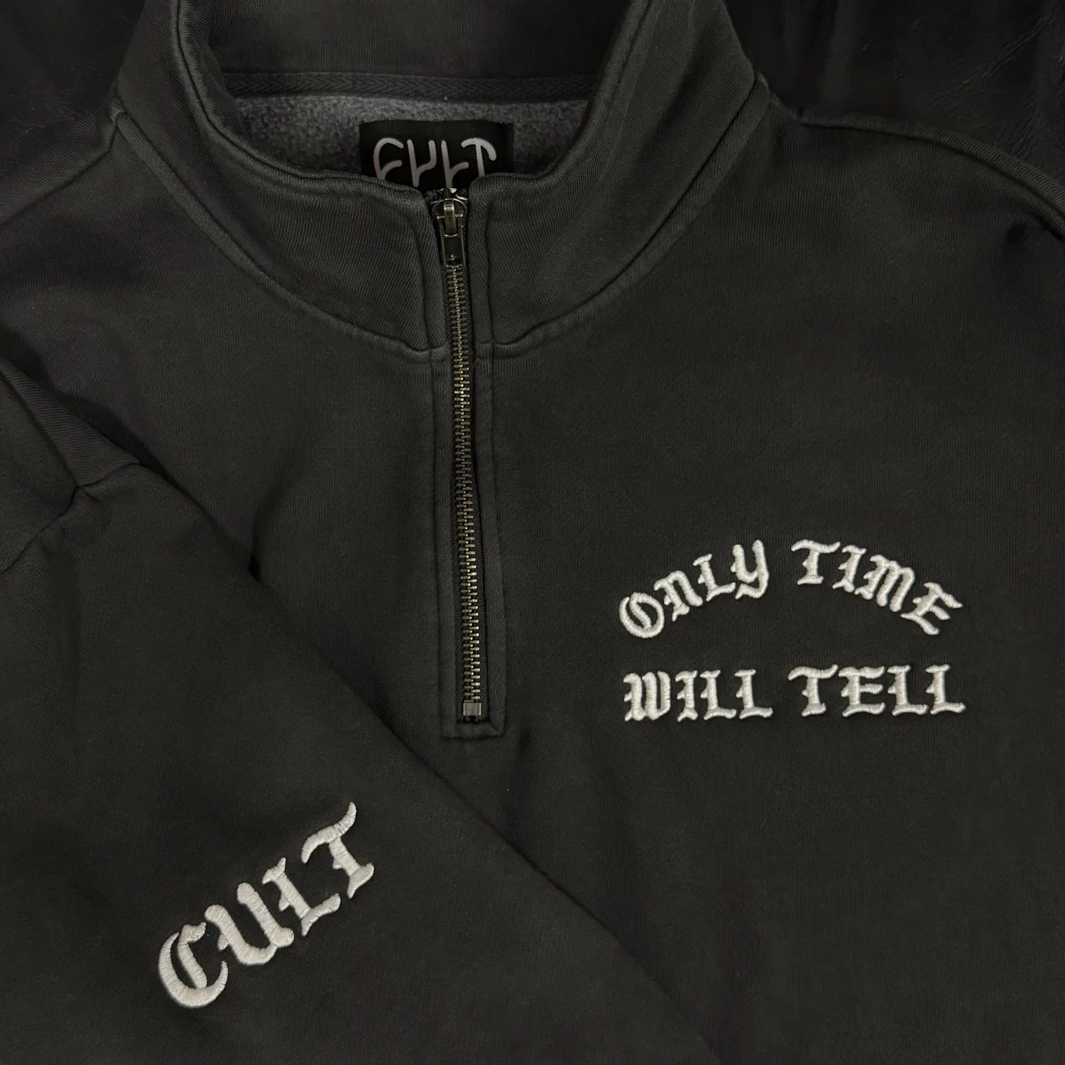 Cult Time Will Tell φούτερ half-zip βαμβακερό κέντημα