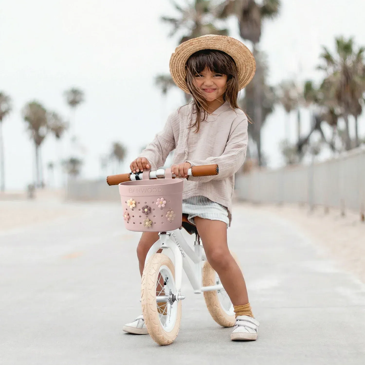 Banwood Pin & Ride καλάθι faded pink