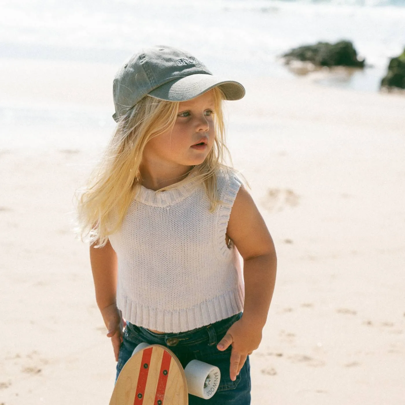 Banwood Washed Cap καπέλο παιδικό sage οργανικό