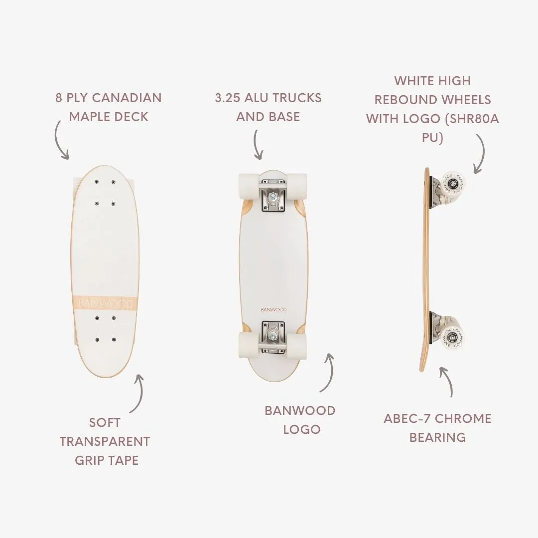 Banwood White παιδικό skateboard 22" μαλακές ρόδες