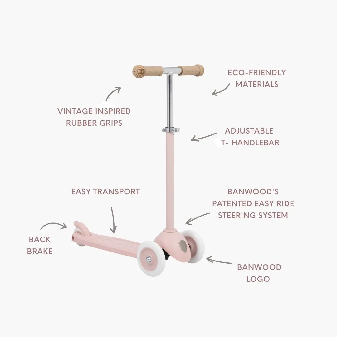 Banwood Eco Scooter πατίνι τρίτροχο ροζ faded pink 3+